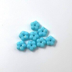 Flower Spacer Bead 50 per strand Glass Blue Jewelry